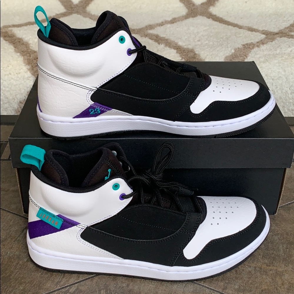 JORDAN FADE-AWAY BLACK/TURBO GREEN-WHITE MEN’S - Picture 2 of 16